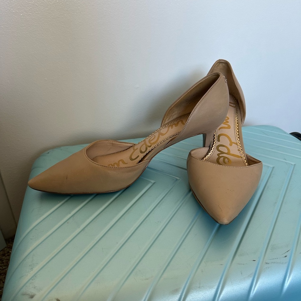 Sam Edelman Jaina  Nude Leather D’Orsay Pumps size 8.5 - Picture 5 of 10